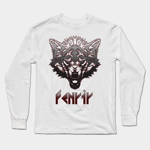 Fenrir Viking Wolf  Norse mythology Long Sleeve T-Shirt by KrasiStaleva